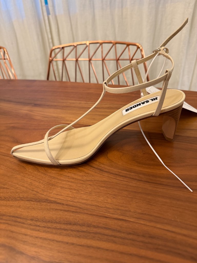 Nwt Jil Sander 65mm Tripon Leather T-Bar Sandals (36it, Cream) - New With Tags — image 7 of 8